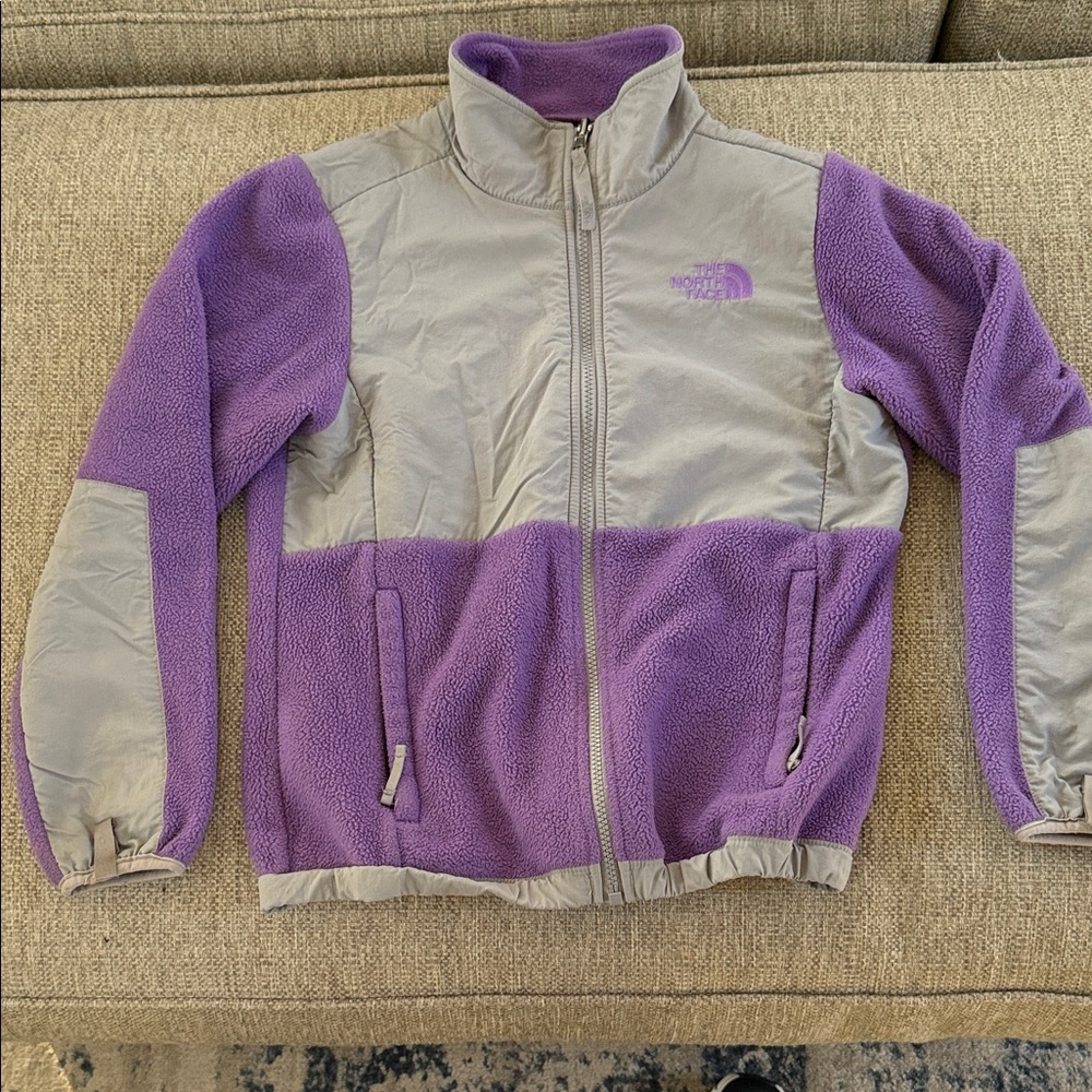 The North Face Kids Lavender and Gray Fleece Jacket